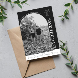 Save The Date Vraie simplicité 3 Moderne Noir et Blanc