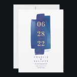 Save the Date Wash-Karte für Wasserfarben - Marine<br><div class="desc">Eine Save the Date Karte mit Aquarell-Hintergrund und moderner Typografie.</div>