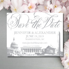 Save The Date Washington DC enregistrer la date - Monuments Vint