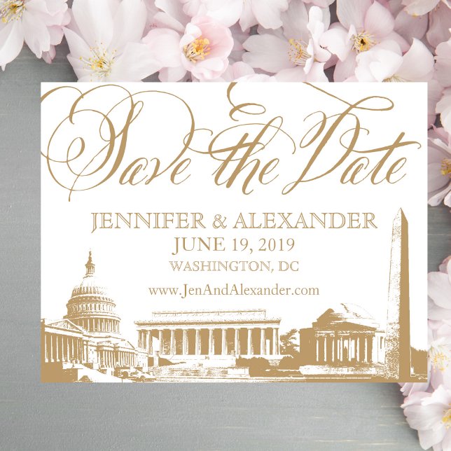 Save The Date Washington DC enregistrer la date - Monuments Vint (Créateur téléchargé)