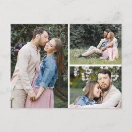 Save the Date Wasserfarbenblumenhochzeit 3-Foto Postkarte