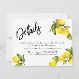 Save The Date Watercolor Lemons Détails Mariage Typographie