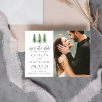 Watercolor Pine Tree Forest Wedding Enregistrer La