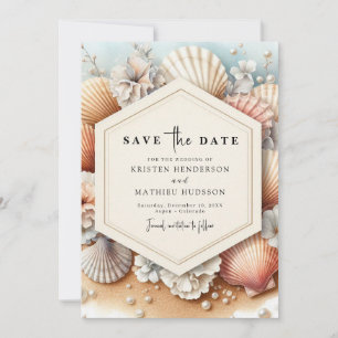Save The Date Watercolor Rustic Beach Wedding