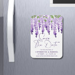 Save the Date Watercolor Wisteria Lilac Wedding Magnet<br><div class="desc">Save the Date Watercolor Wisteria Lilac Wedding Save The Date Magnete verfügt über elegante Watercolor Wisteria Blume in weicher Lilie, Lavendel und lila mit grünen Blätter auf weißem Hintergrund mit Ihren Save the Date unten stehenden Informationen. Personalisieren Sie den Text durch Bearbeiten in den bereitgestellten Textfeldern. Entwickelt für Sie von...</div>