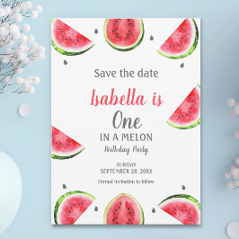 Save The Date Watermelon One Dans Un Melon Little Girl Sweet