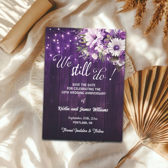 Save The Date We Still Do 10th Wedding Anniversary String Lights (Créateur téléchargé)