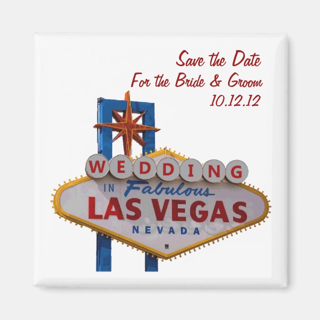 "Save the Date" WEDDDDING in Las Vegas Magnet (Vorne)