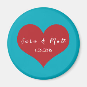 Save the Date wedding Blau der Magneten + rotes Magnet