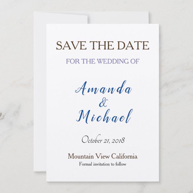 Save the Date Wedding Champagne Shimmer Classical (Vorderseite)