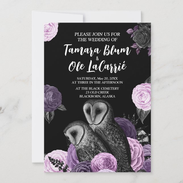 Save The Date Wedding de Gothic Owls (Devant)