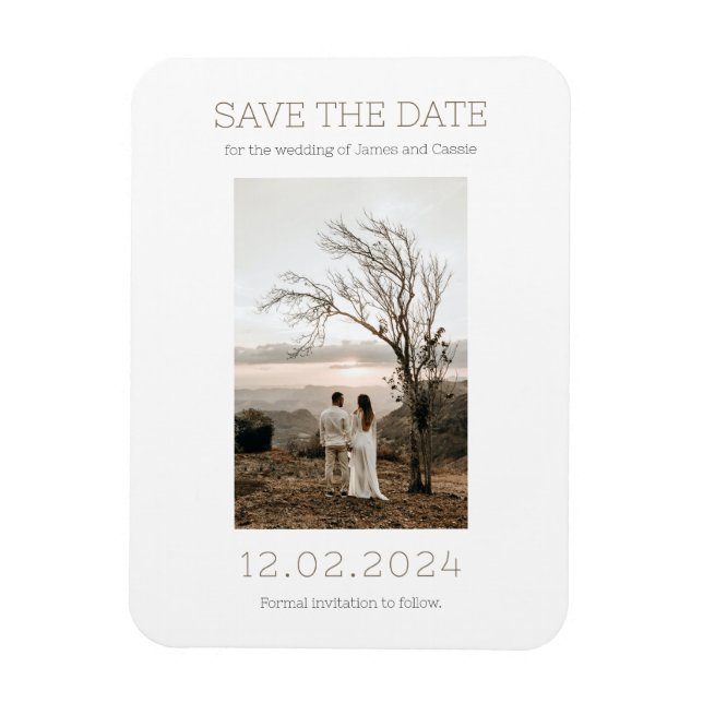 Save the Date Wedding Engagement Invite Minimalist Magnet (Vertikal)