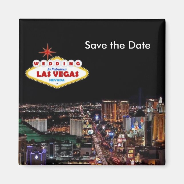 Save the Date WEDDING in Las Vegas Magnet (Vorne)