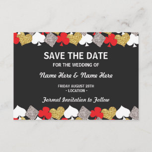 Save the Date Wedding Las Vegas Casino Card