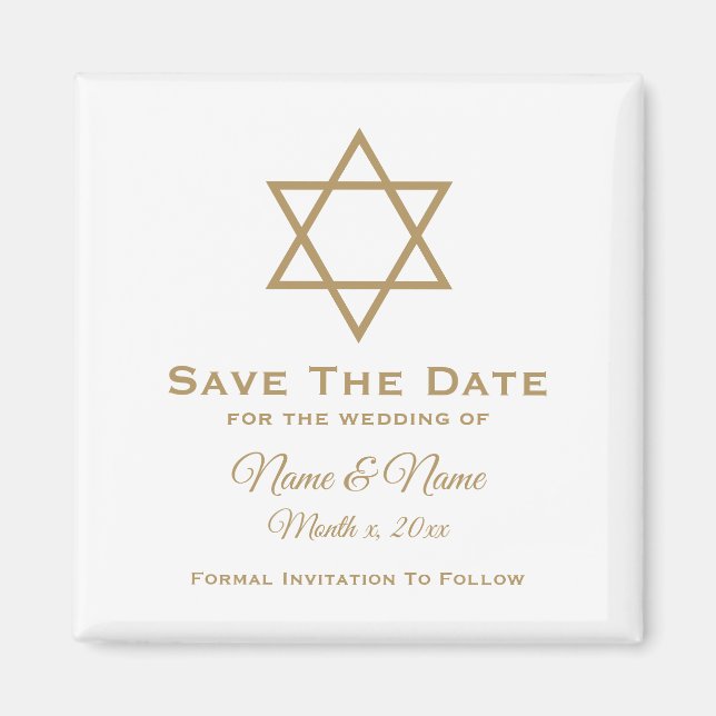 Save the Date Wedding Magnet : David Star (Vorne)