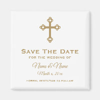 Save the Date Wedding Magnet : Religiöses Kreuz