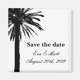 Save the date wedding magnets with palm tree image magnet