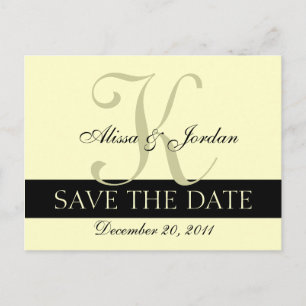 Save the Date Wedding Monogramm-Mitteilungs-Karte Ankündigungspostkarte