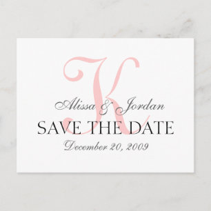 Save the Date Wedding Monogramm-Mitteilungs-Karte Ankündigungspostkarte