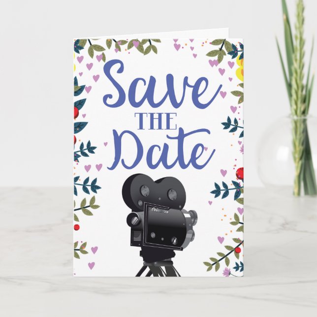 Save the Date Wedding Movie Camera (Vorderseite)