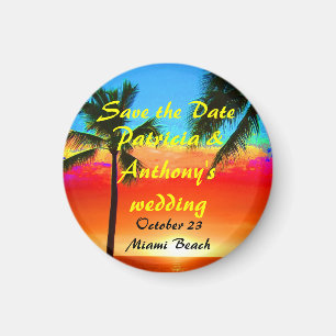 Save the Date Wedding Palmen Magnet