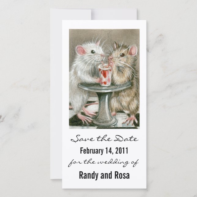 Save the Date Wedding Rat Foto Card (Vorderseite)