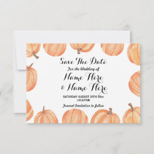 Save the Date Wedding Rustic Pumpkin Wasserfarbe