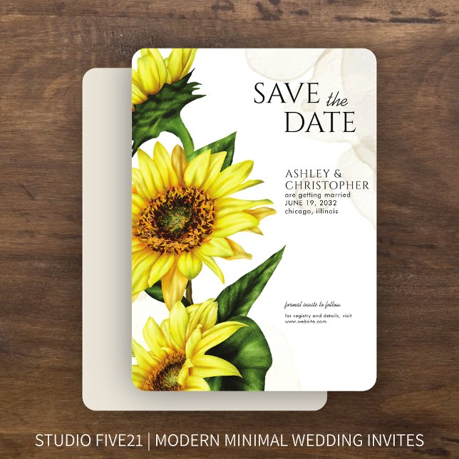 Save The Date Wedding shower de tournesol aquarelle (Créateur téléchargé)