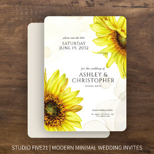 Save The Date Wedding shower de tournesol aquarelle