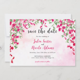 Save The Date Wedding shower forestier tropical des Bougainvilli