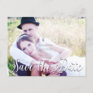 SAVE THE DATE Wedding Typografy FOTO Postcard Ankündigungspostkarte