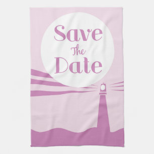 Save the Date Wedding Vintag Lighthouse Geschirrtuch