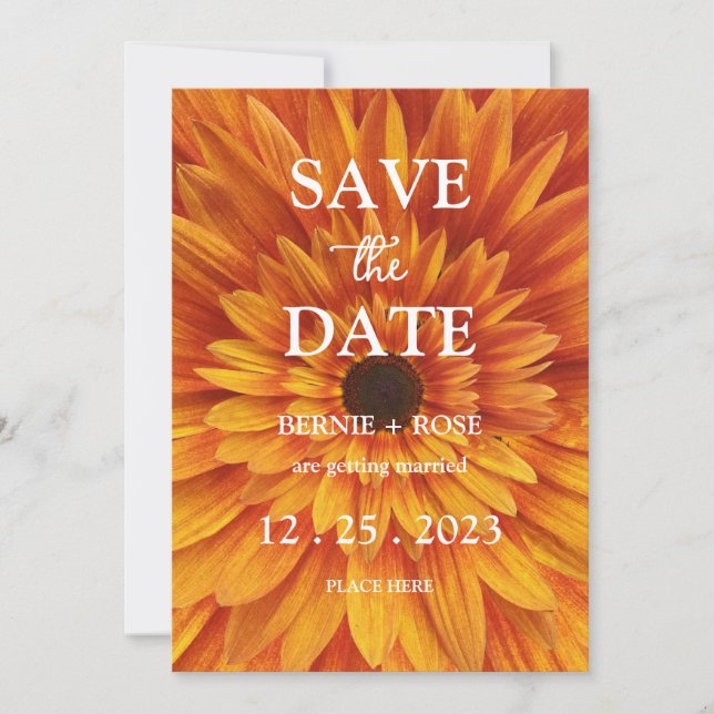 SAVE THE DATE WEDING SUNFLOWER EINLADUNG (Vorderseite)