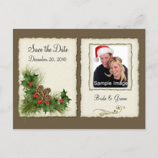 Save the Date - Weihnachts-Foto Postkarte