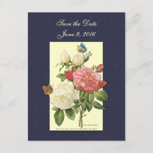 Save the Date weiße Rote Rosen Postkarte