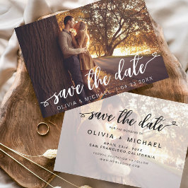 Save the Date Weißhandgeschriebenes Foto Flyer