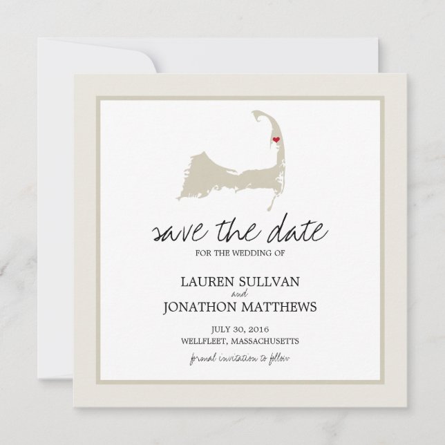 Save The Date Wellfleet Cape Cod Mariage Enregistrer la date (Devant)