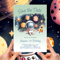 Save the Date Weltraumplaneten 1. Geburtstag
