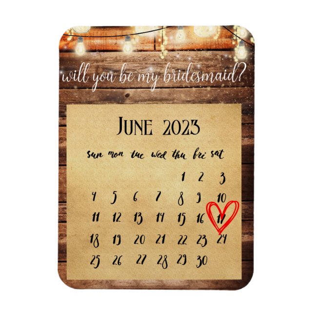 Save the Date werden Sie meine Bridesmaid Custom M Magnet (Vertikal)