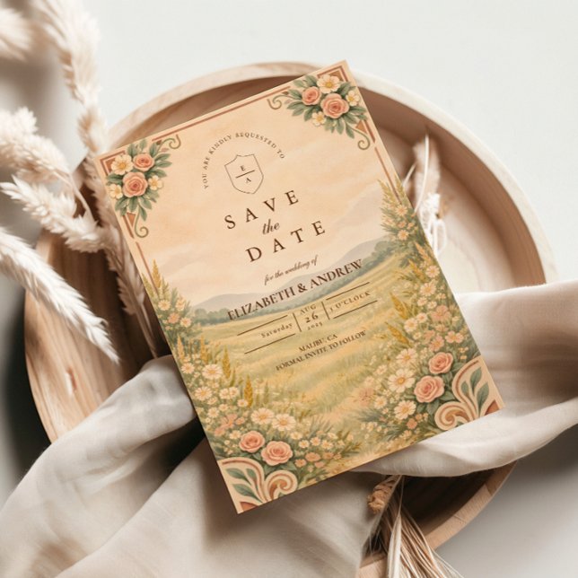 Save The Date Western Desert Floral Arch Wedding (Créateur téléchargé)