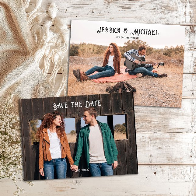 Save The Date Western Rustic Mariage photo (Créateur téléchargé)