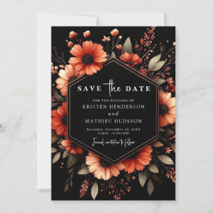 Save The Date Whimsical Boho Terracotta Mariage
