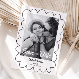 Save The Date whimsical modern photo card