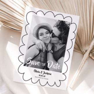 Save The Date whimsical modern photo card