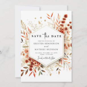 Save The Date Whimssical Romantic Terracotta Mariage