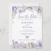 Whimssical violet Mariage romantique floral