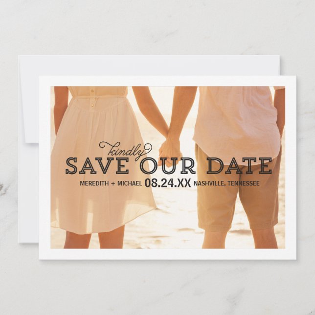 Save The Date Whimsy rustique | Photo Enregistrer la date (Devant)