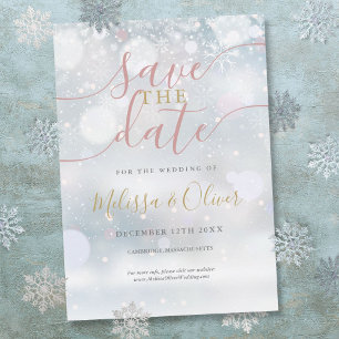Save The Date Winter Wonderland Rose Et Or