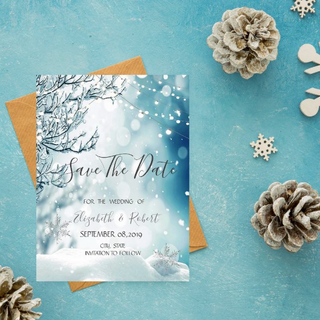 Save The Date Winter Wonderland, String Lights, Enregistrer La D (Créateur téléchargé)