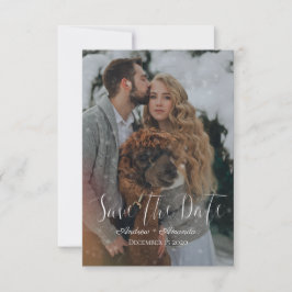 Save the Date Winterhochzeit mit Schneeeffekt